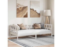 Sofá Cama Madera Maciza De Pino Blanco 90x190 Cm