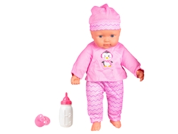 Muñeca bebé de 38 cm con sonido, conjunto rosa, Kidzup