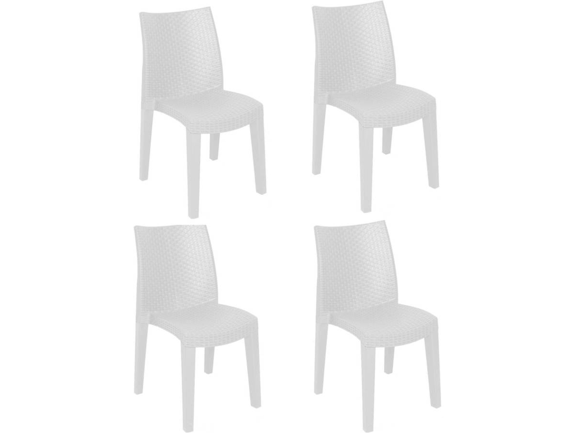 Conjunto de 4 Cadeiras DMORA Cinzento (Polipropileno - 56x55x78 cm)