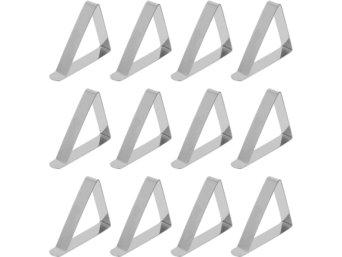 12 Clips De Acero Inoxidable Para Caminos De Mesa, Antideslizantes Y Prácticos Para Sujetar Manteles En Interiores Y