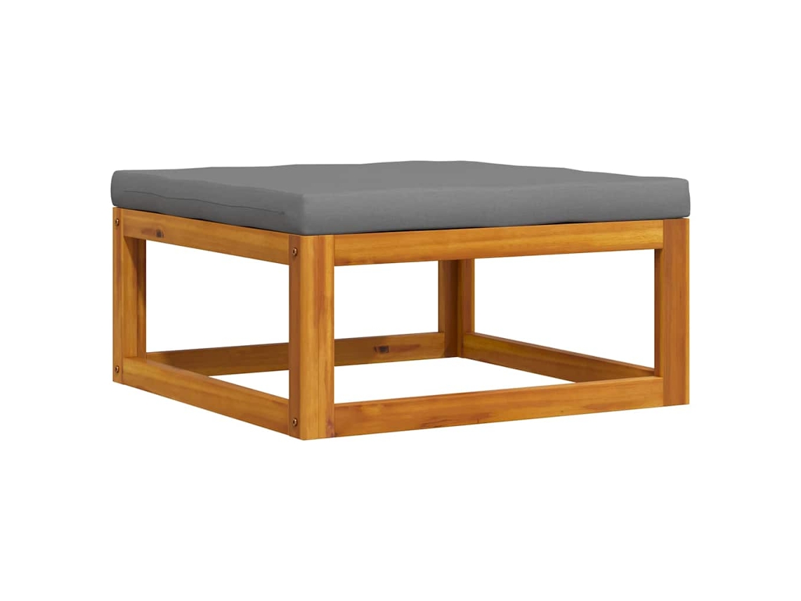 Maison Exclusive - Reposapiés con cojín, gris oscuro, madera maciza de acacia.