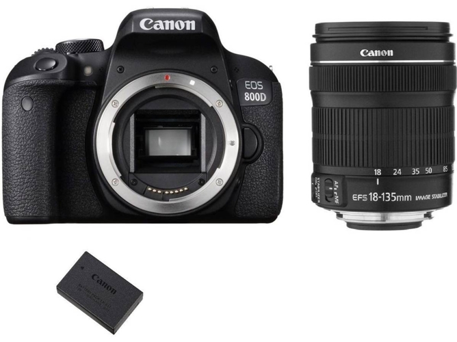 Kit Cámara Réflex CANON EOS 800D EF-S 18-135mm F3.5-5.6 IS STM + LP-E17 Bateria