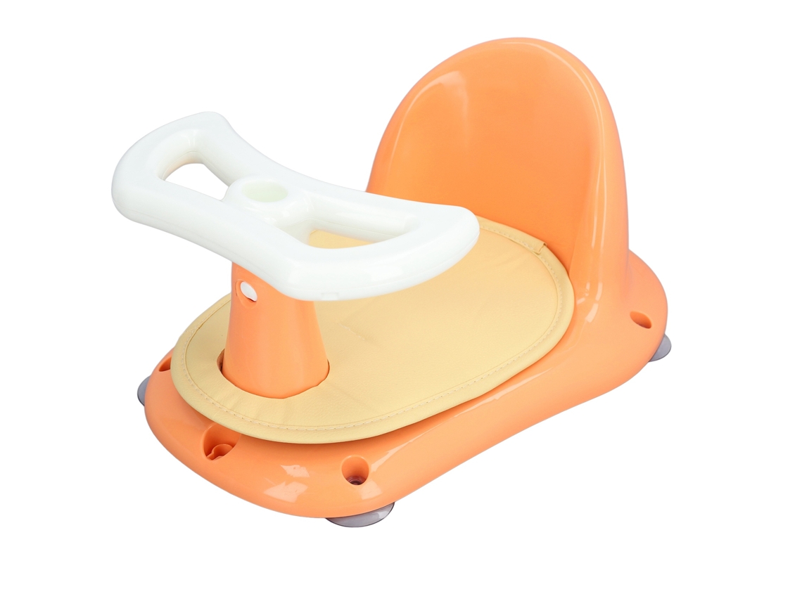 Asiento De Baño Para Bebé Plástico Desmontable Plegable Silla De Ducha Para Niños Estable Antideslizante Naranja