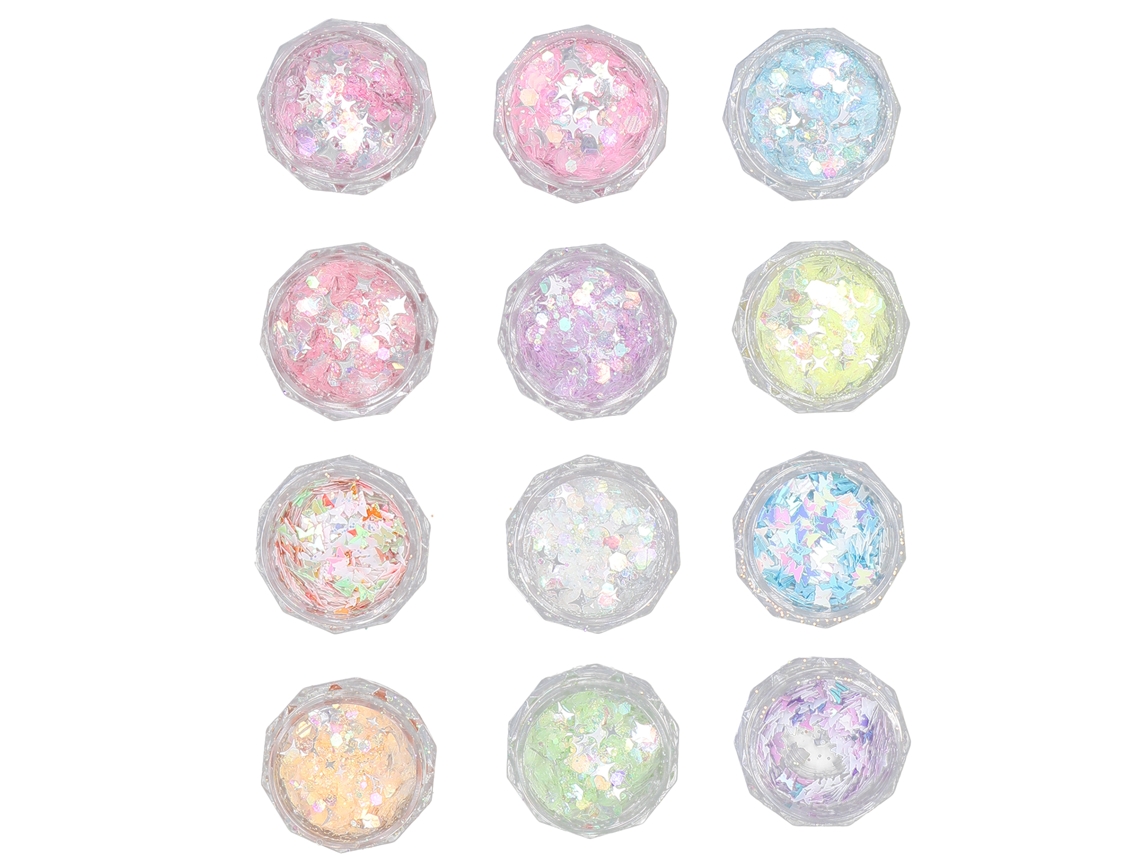 12 Peças De Purpurinas Para Arte De Unhas Adesivos Diy Glitter Purpurinas Decoração De Manicura