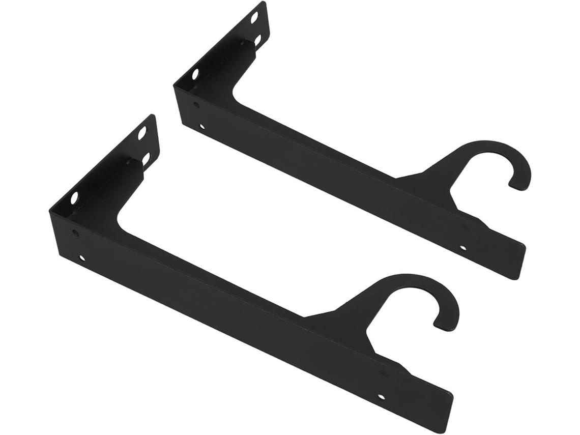Soporte Estante Resistente 2 Piezas Gancho Colgante Montaje Pared Metal Negro Fácil Instalación Herramientas