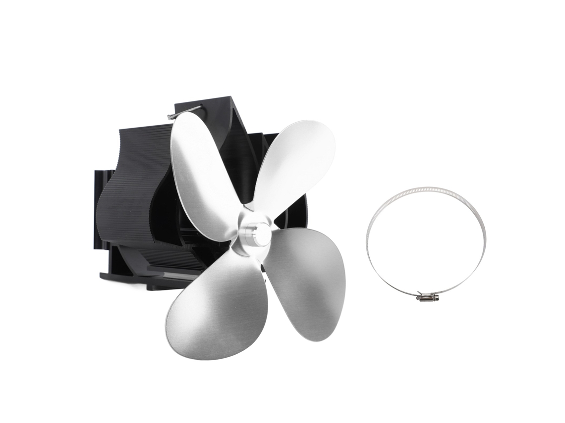 Ventilador de pared para chimenea de 4 aspas alimentado por calor