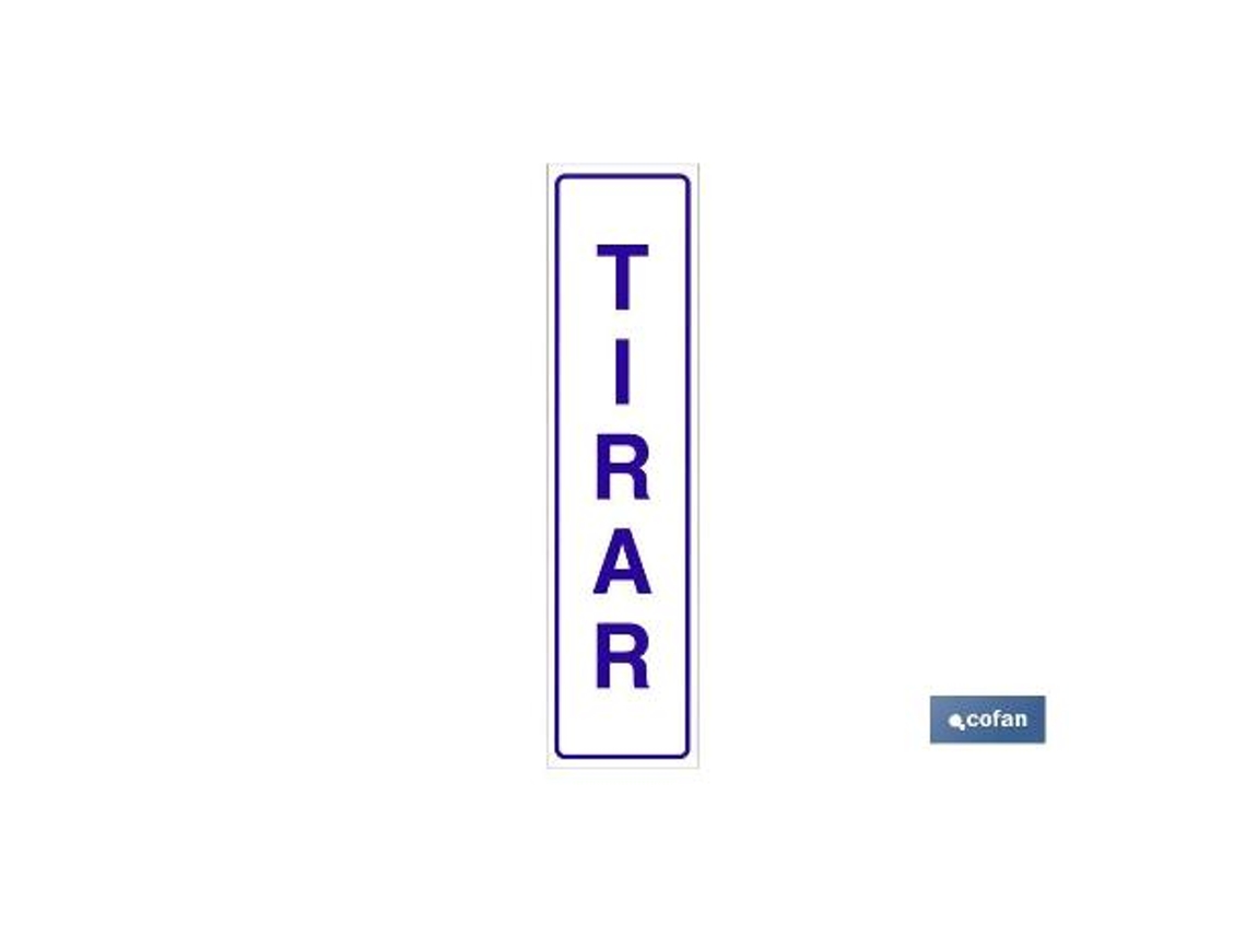 Señal glasspack adhesiva 250x62mm. tirar