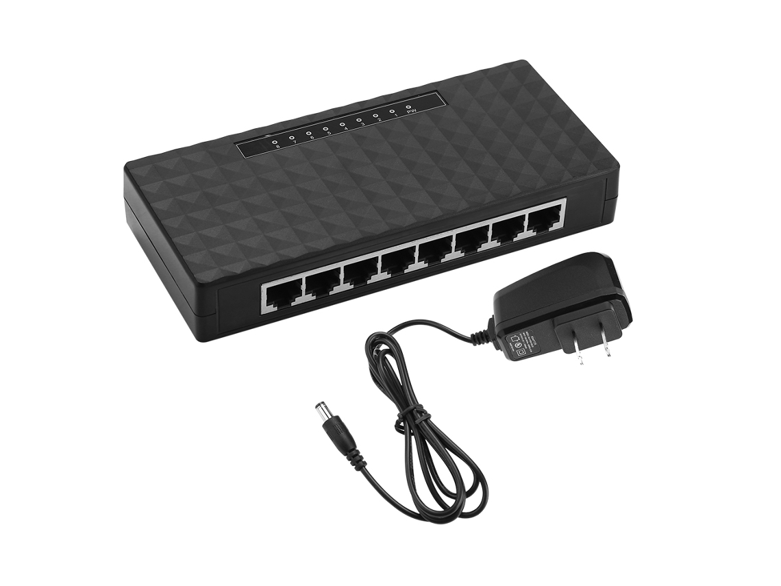 Conmutador Ethernet (8 puertos, 10/100/1000 Mbps)