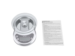 Báscula de cocina digital electrónica de precisión de 5 kg/1 g con bandeja de vidrio para pesar alimentos y usar en horno (plateada)