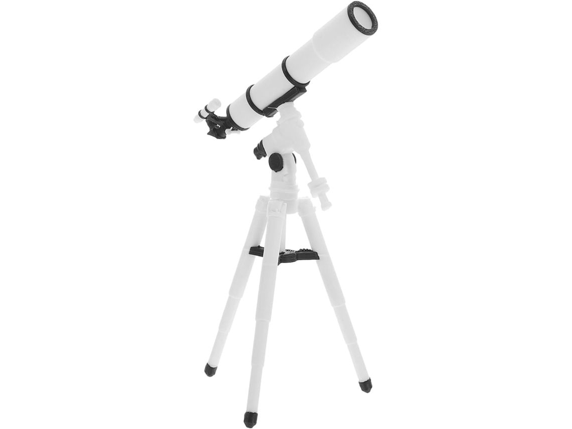 Modelo de telescopio astronómico, binoculares, muebles en miniatura, casa de muñecas