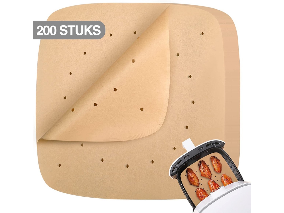200 Hojas De Papel Cozimento 23 Cm Desechable P/ Airfryer Xxl/xl