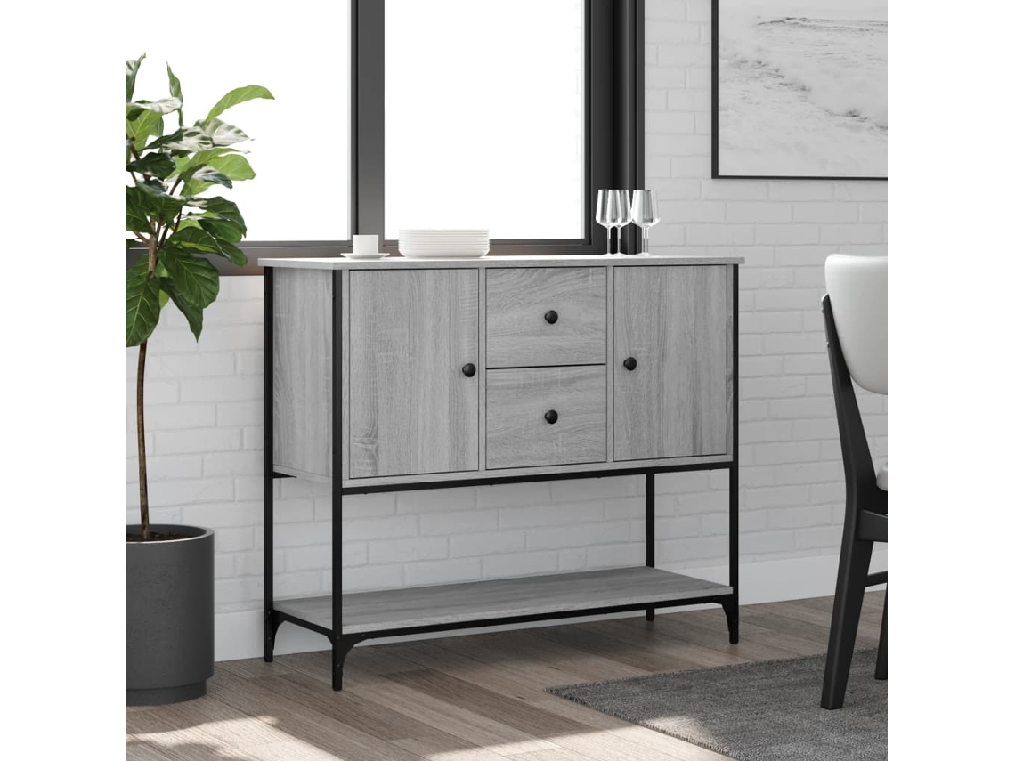Aparador De Madera De Ingeniería Gris Sonoma 100x36x85 Cm