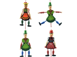 4pcs Brinquedos Marionete Com Corda Boneca De Madeira Divertida Decoração Suspensa