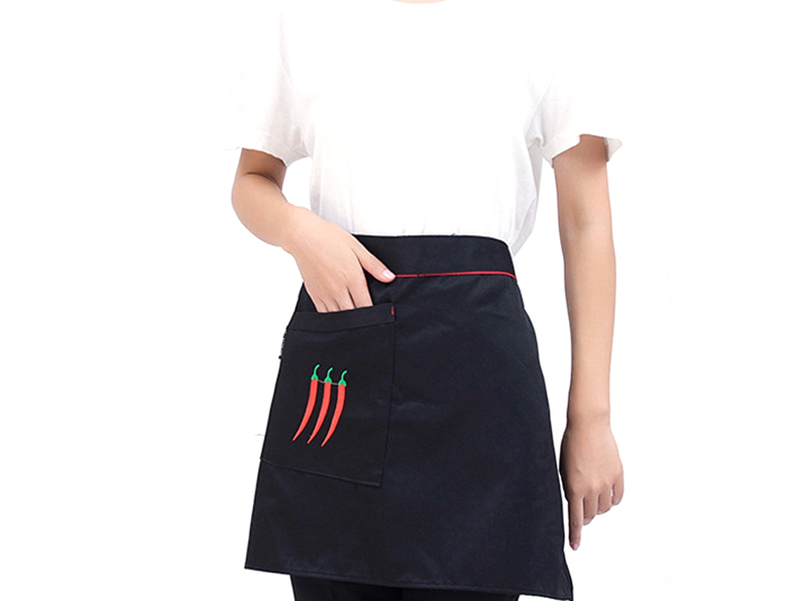 Delantal De Chef Retro Corto De Algodón Para Camarero Y Camarera