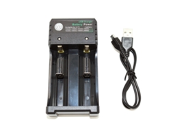 Carregador De Baterias Portátil 2 Slots Para Baterias Recarregáveis 18650 26650 Com Luz Indicadora E Proteção Contra Sobrecarregamento