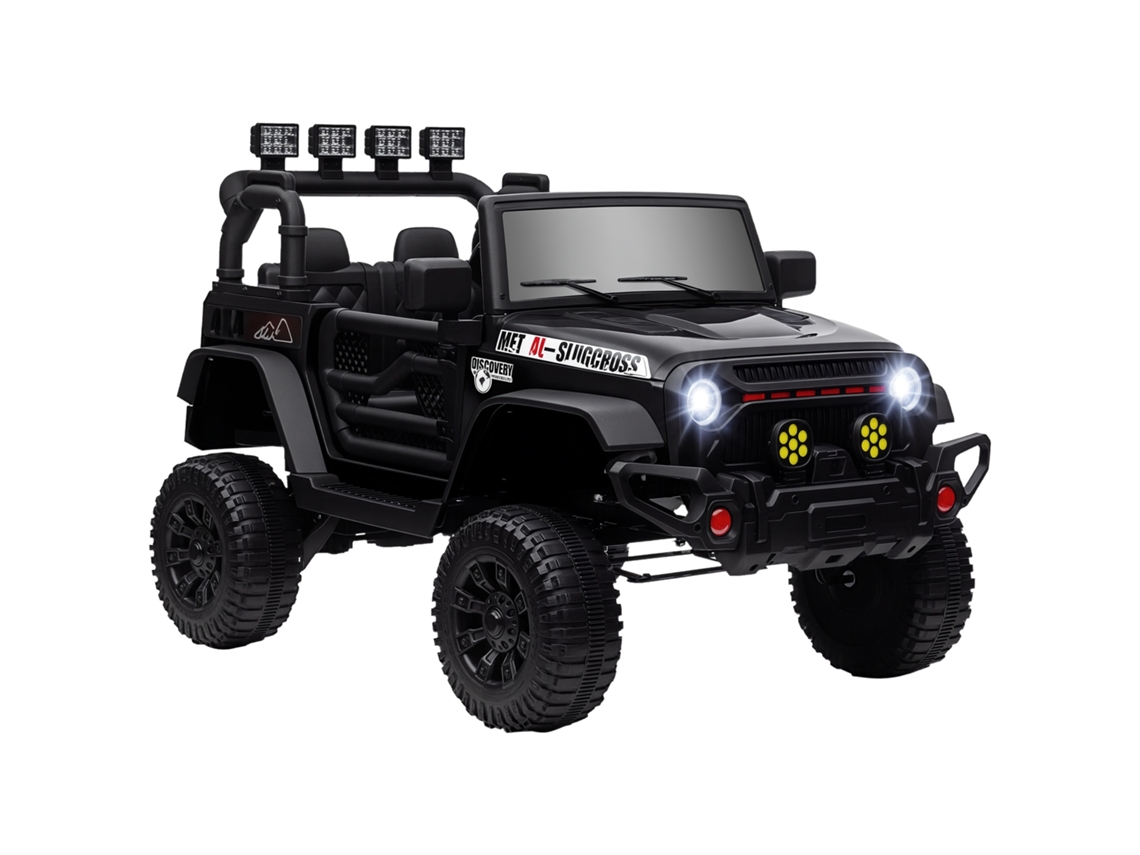 Carrinho Elétrico Infantil 12v Controle Remoto Led Buzina Música Preto