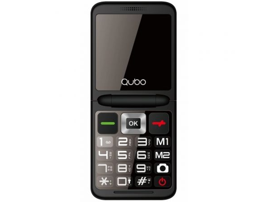 Teléfono Móvil QUBO X-10 para Personas Mayores/ Negro