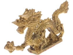 Figura Decorativa De Dragón, Decoración Estilo Chinoiserie, Estatuas Doradas, Juguete Artesanal.