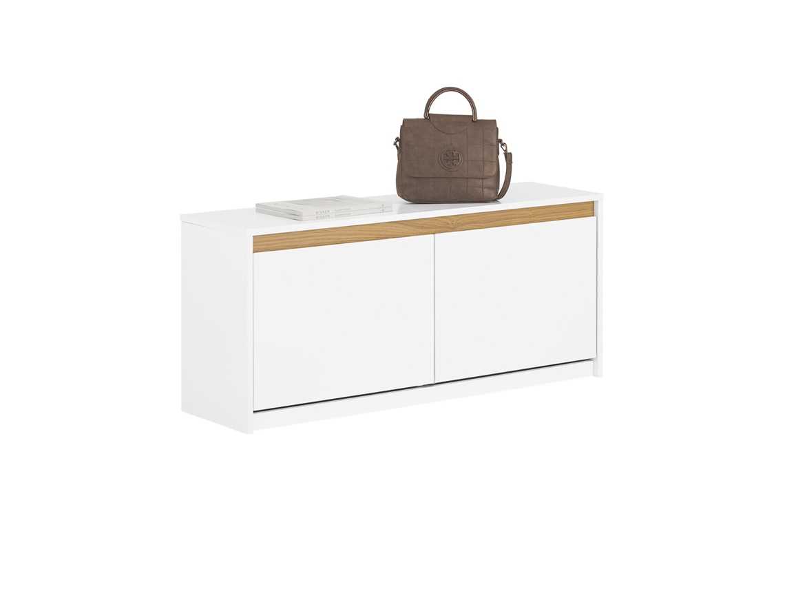 Sobuy Fsr171-w Banco Zapatero Con 2 Solapas Para Entrada Dormitorio Blanco