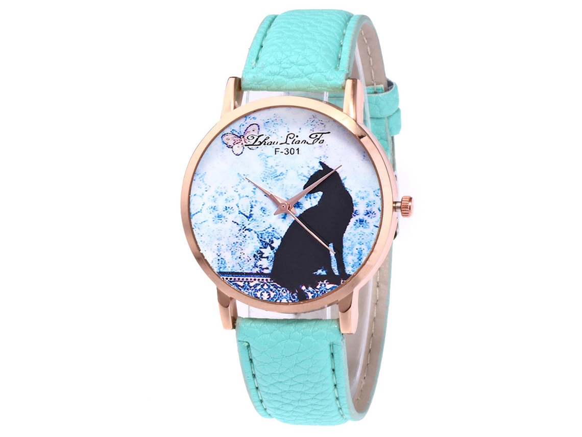 Reloj De Pulsera Analógico De Aleación Para Parejas Con Movimiento De Cuarzo Verde Claro - Negocios