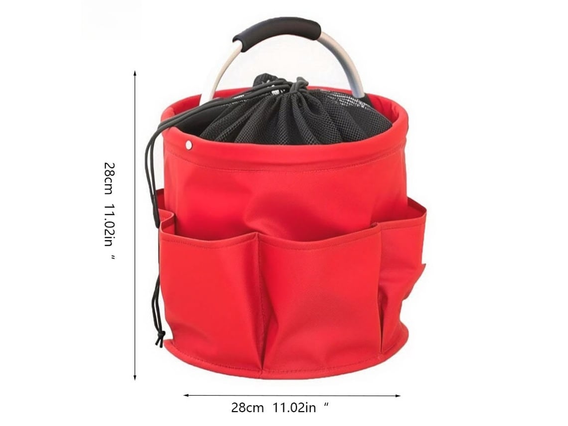 Cesta de almacenamiento plegable y portátil para camping, picnics y organización de herramientas (estilo cordón / rojo) Czhhmart