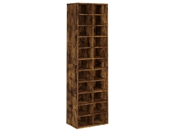 Zapatero de derivados de madera de roble ahumado, 54x34x183 cm, MAISON EXCLUSIVE