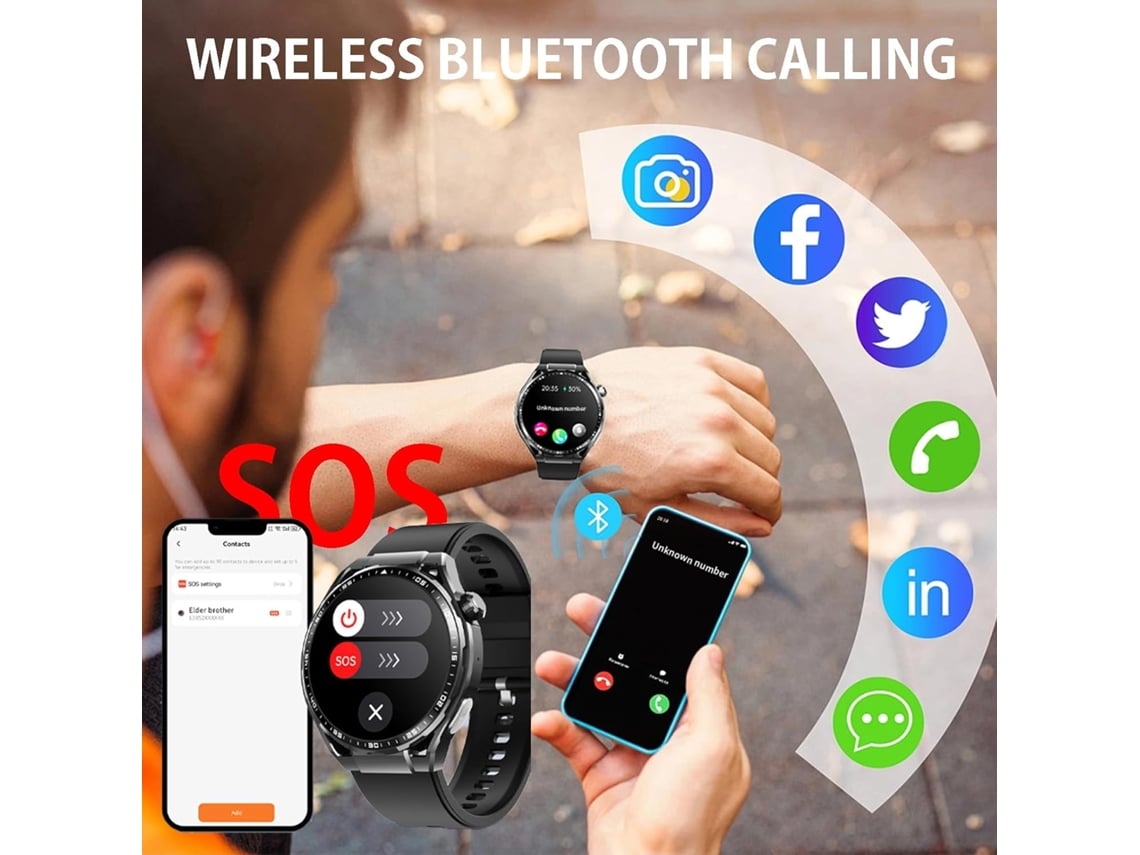 Reloj inteligente con seguimiento de actividad física para hombre