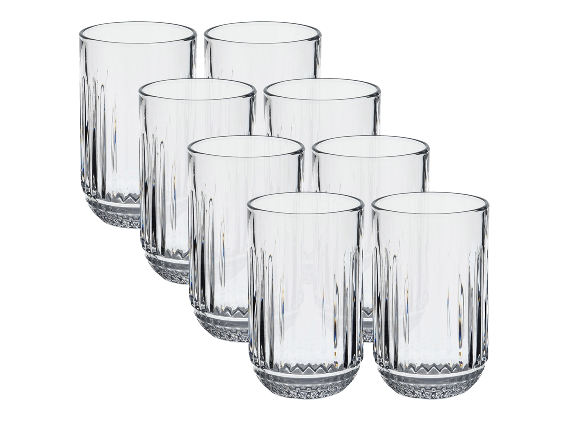 Juego de 8 vasos de vidrio transparente San Ignacio, 380 ml