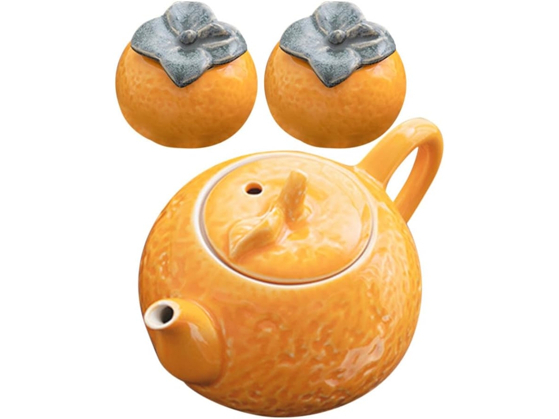 Juego De Tetera Naranja Con Jarras Para Una Experiencia De Té Única, Ideal Para El Hogar.