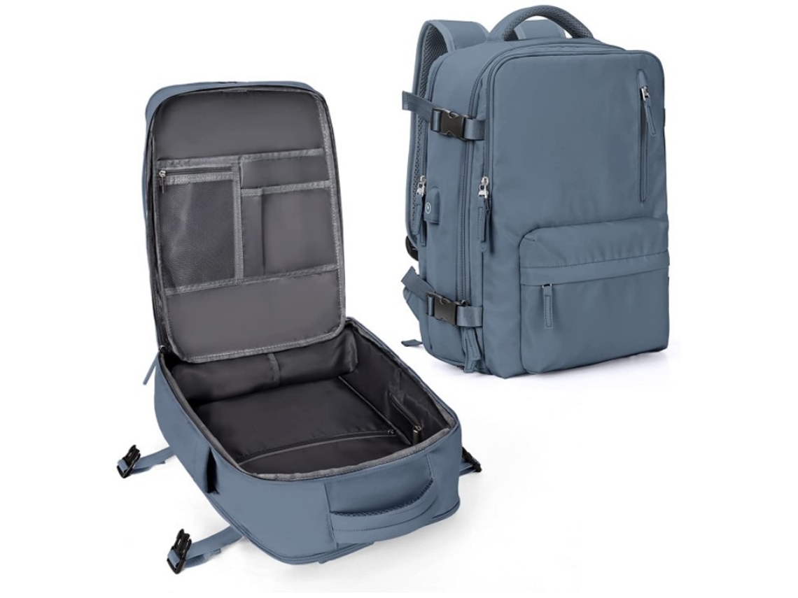 Mochila de viaje, 47x33x22cm, compartimento para portátil (húmedo/seco), azul Hexinyigjly