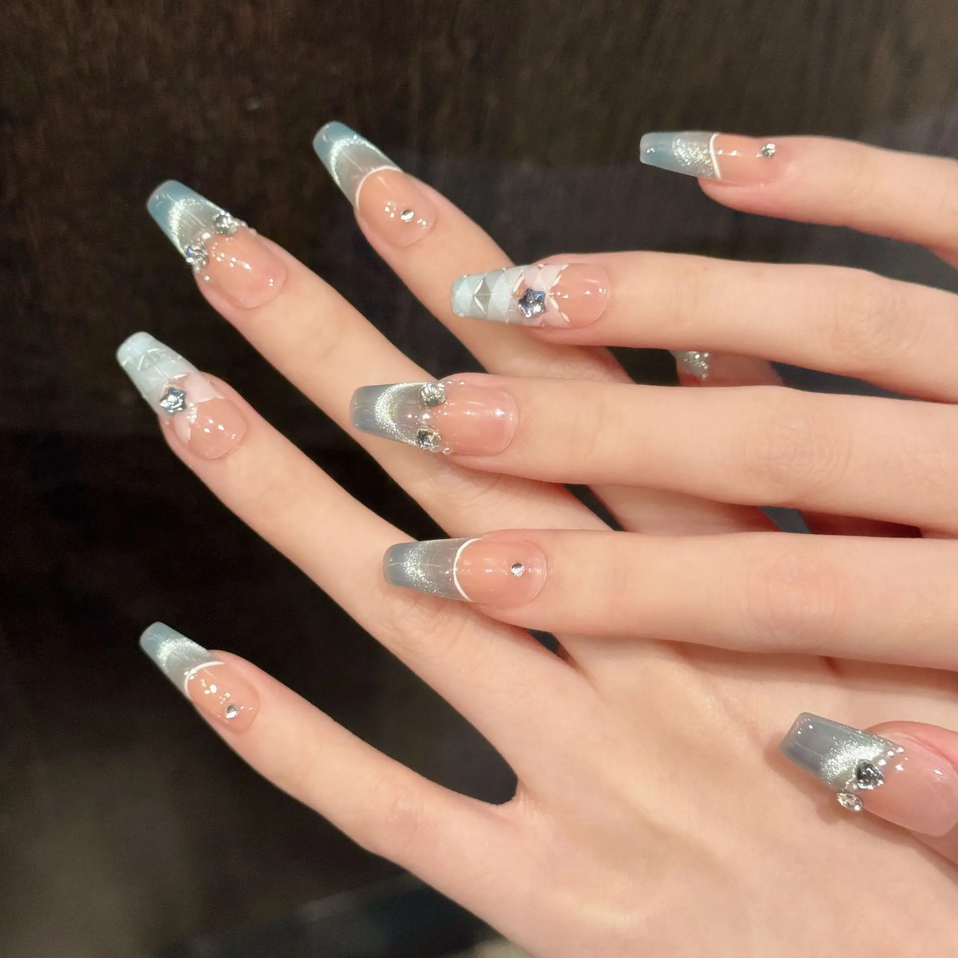 (2844-xs) 10 Pegatinas De Uñas Manuales Tipo Prensado, Para Usar