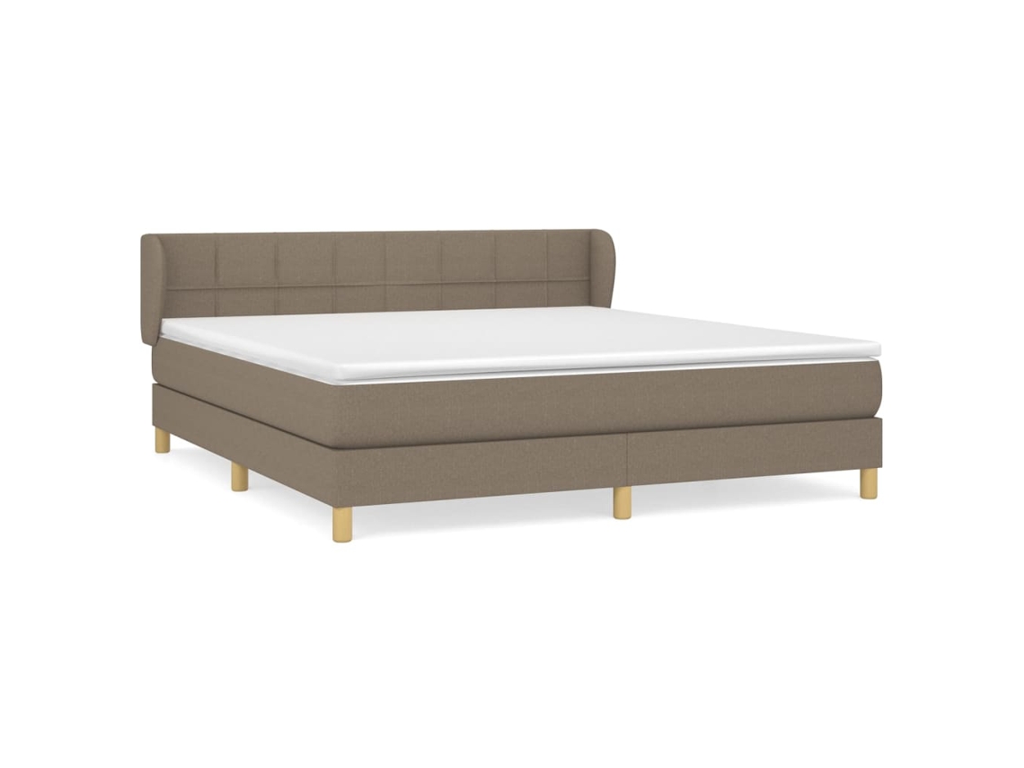 Maison Exclusive - Cama Box Spring Con Colchón Tela Gris Taupe 180x200 Cm