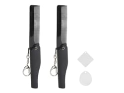 Pente E Pente De Cabelo Plegável Portátil Com Espelho de Chaveiro
