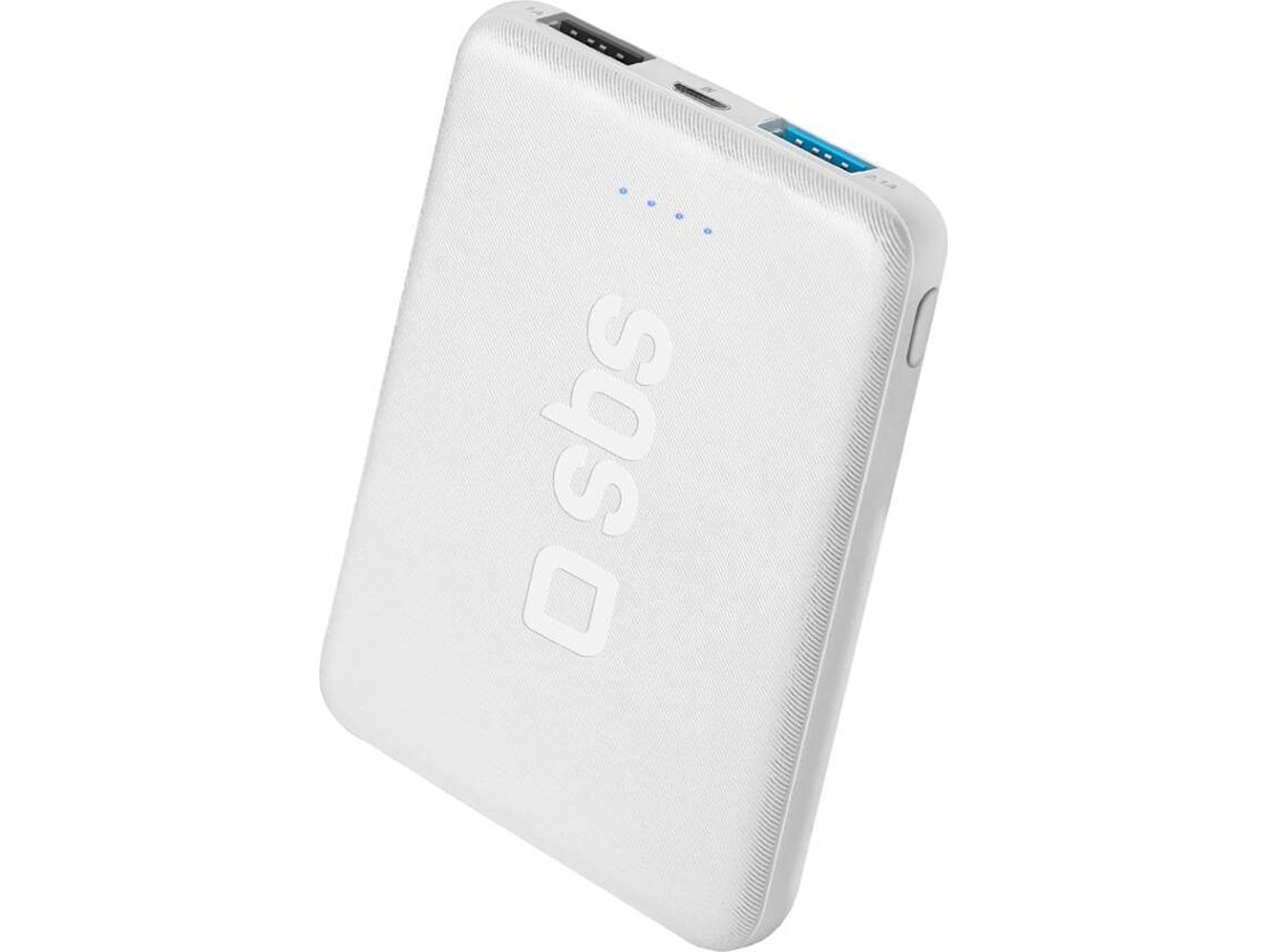 Powerbank SBS Pocket Line (5000 mAh - 2 USB - 1 Micro-USB - Blanco)