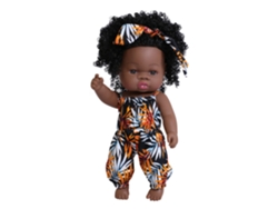 Muñeca de vinilo negro, muñeca reborn, juguete de bebé de simulación de vinilo suave, set de regalo de 3