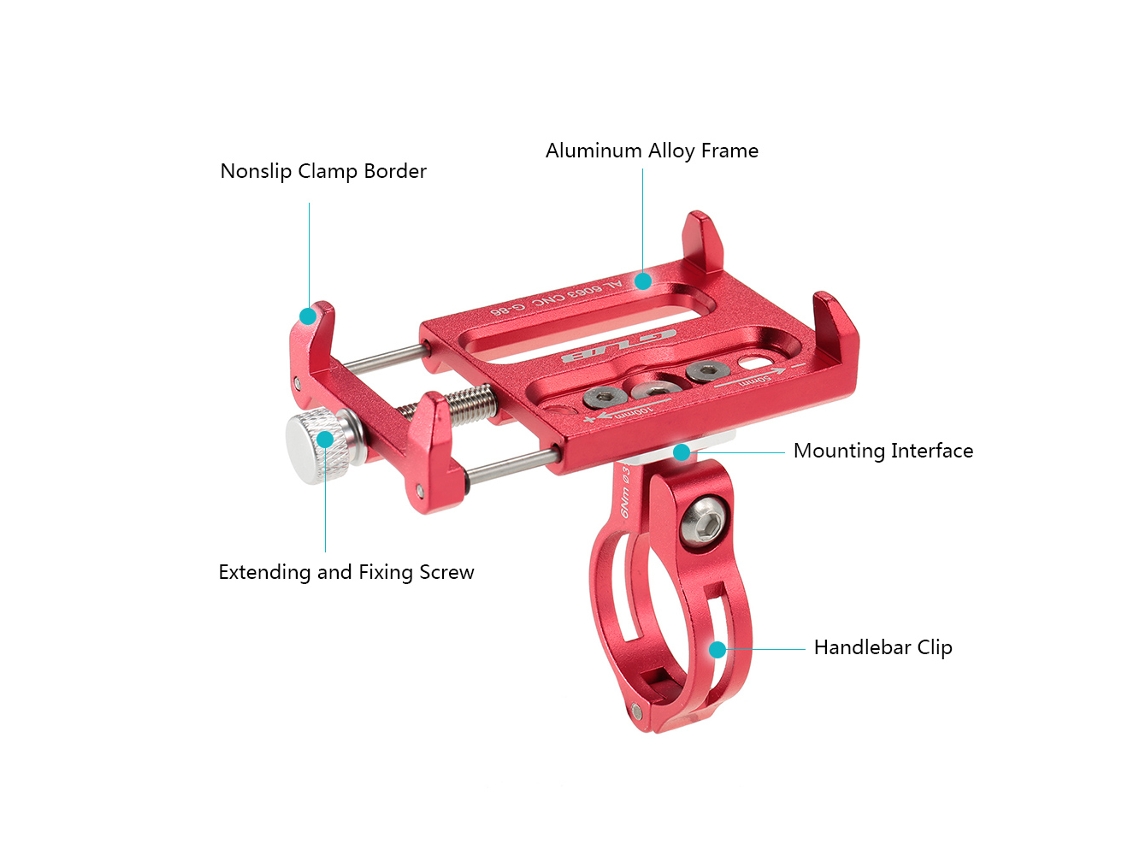 Soporte universal para teléfono de aleación de aluminio, compatible con teléfonos de 3,5 a 6,2 pulgadas.