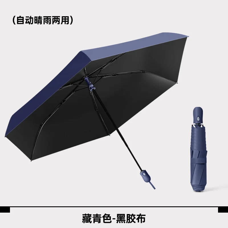 Paraguas Plegable Automático Ultraligero Mini Para Mujer (azul Marino 6k), Protección Solar Upf50+