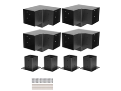 Kit de soportes de esquina resistentes para pérgola de 3 vías Succebuy de 10 x 10 cm (8 unidades)