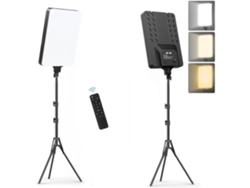 Panel de iluminación fotográfica con luces LED de pantalla de 19 pulgadas, 2700k, 7500k, control remoto con trípode regulable Coshano (1 luz, 1 trípode)