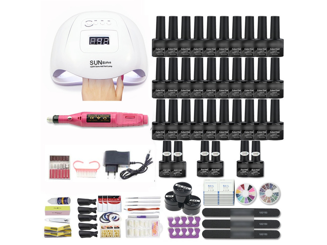 Manicure Set, LOVEBABYLY Nail Art Kit With 120w/54w Led Nail Lamp,Colors Uv Polishing Gel Polishing Nail Art Kit Combo H12
