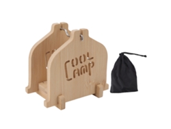 Soporte portátil y plegable para espirales antimosquitos, fabricado en madera, bambú y acero inoxidable con un estilo rústico.