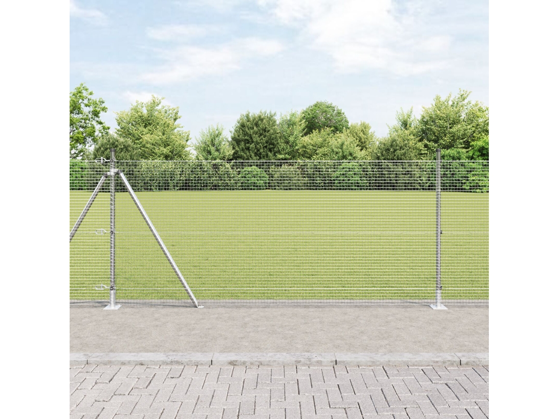 Juego de postes para cerca de acero galvanizado de 2 piezas, 10 m x 1 m, Lovely Home