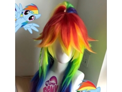 Peluca De Cosplay Rainbow Dash | Cabello Arcoíris Largo, Estilo Auténtico Para Fans De My Little Pony