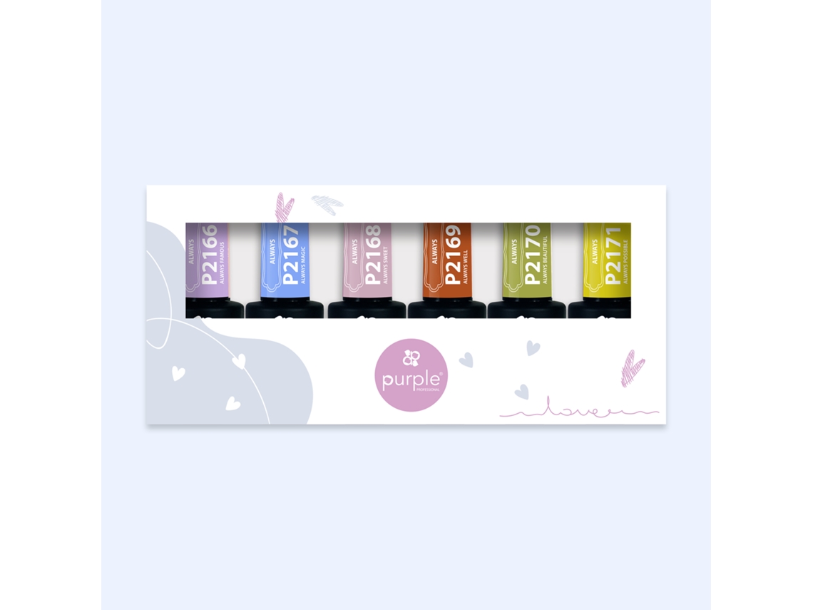 Esmalte Gel Morado Always Collection Caja 6 unidades.