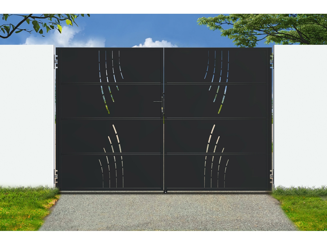 Puerta De Acero Negro Mate De 3 M Nali Veleta H.200cm