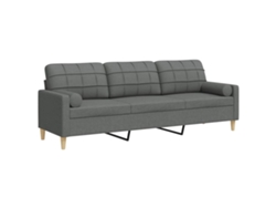Maison Exclusive - Sofá De 3 Plazas Con Cojines Tela Gris Oscuro 210 Cm