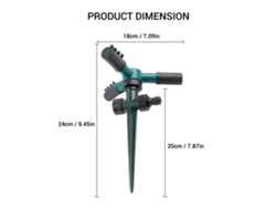 Pulverizador Rotatorio De 360 Grados Con 3 Brazos Ajustables, Enchufe De Plástico Para Tierra, Riego Automático Para Jardín Y Césped.