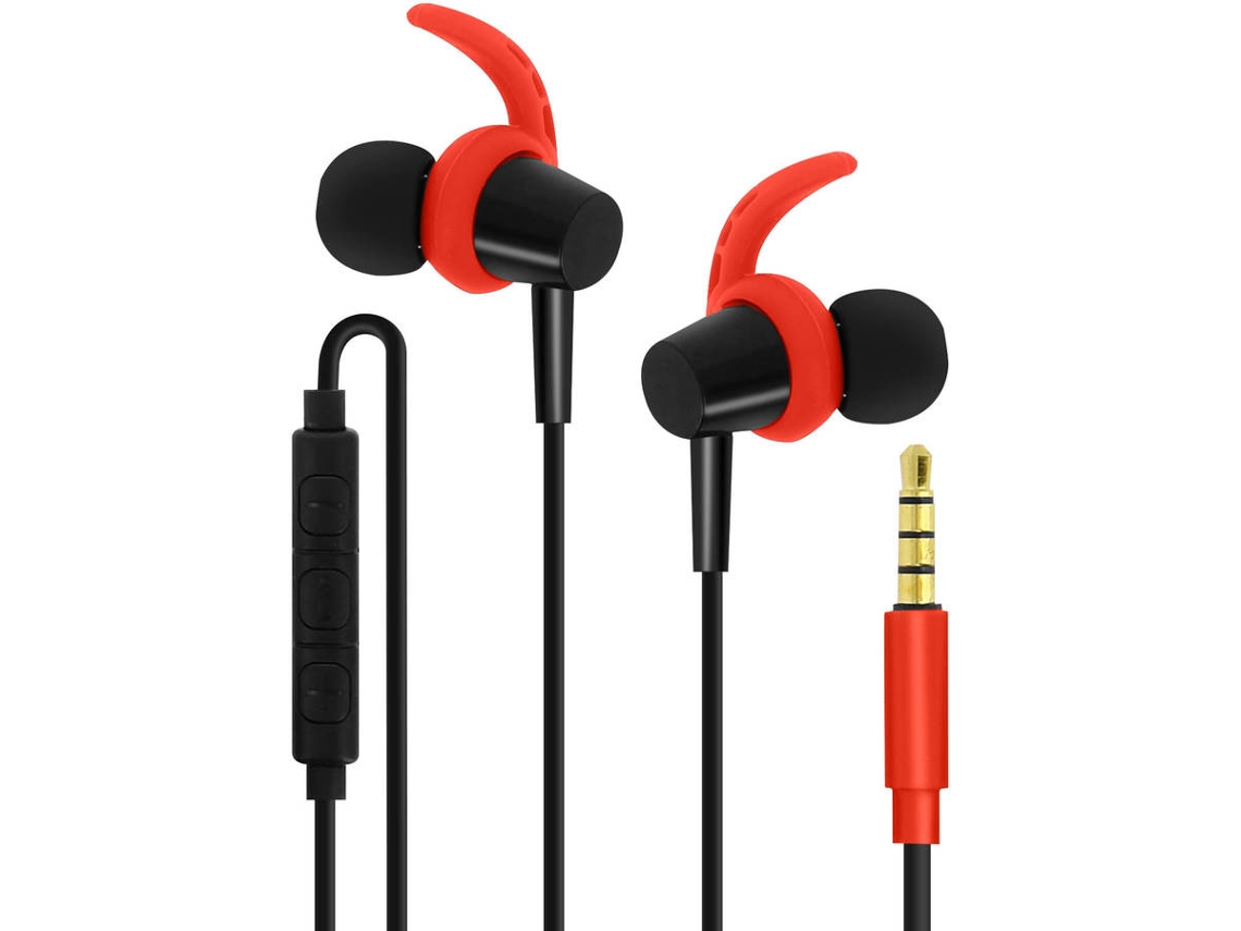 Auriculares con Cable FOREVER SP100 Red (In Ear - Noise Cancelling - Rojo)