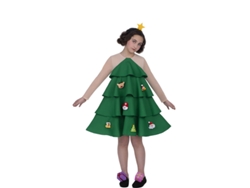 Disfraz de Niña MOM Fato De Árbol de Navidad Adornado de lujo (3-4 años)