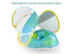 Flotador Hinchable Para Bebés Con Toldo Extraíble Y Arnés De Seguridad De 5 Puntos.